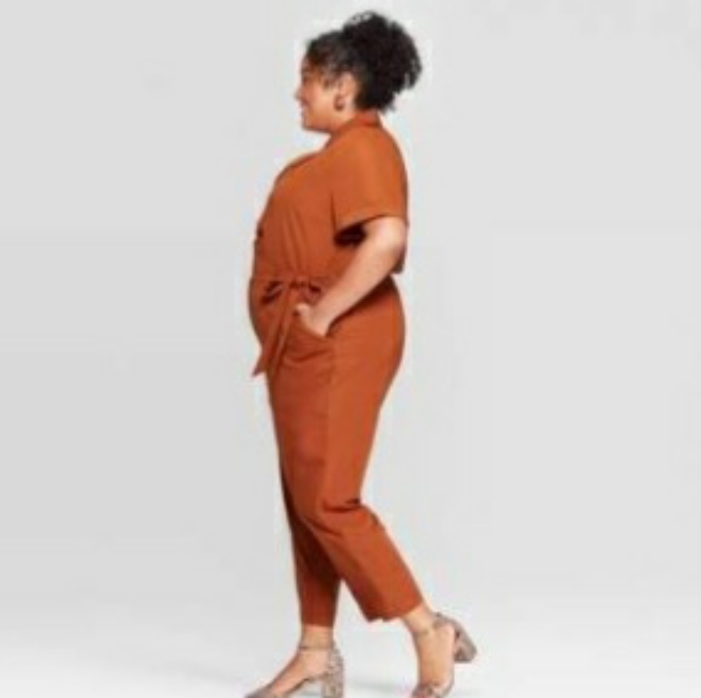 🚫SOLD🚫Ava & Viv Cognac Brown Jumpsuit with Semi Wide-Leg Design EUC SIZE 3XL - Picture 4 of 8